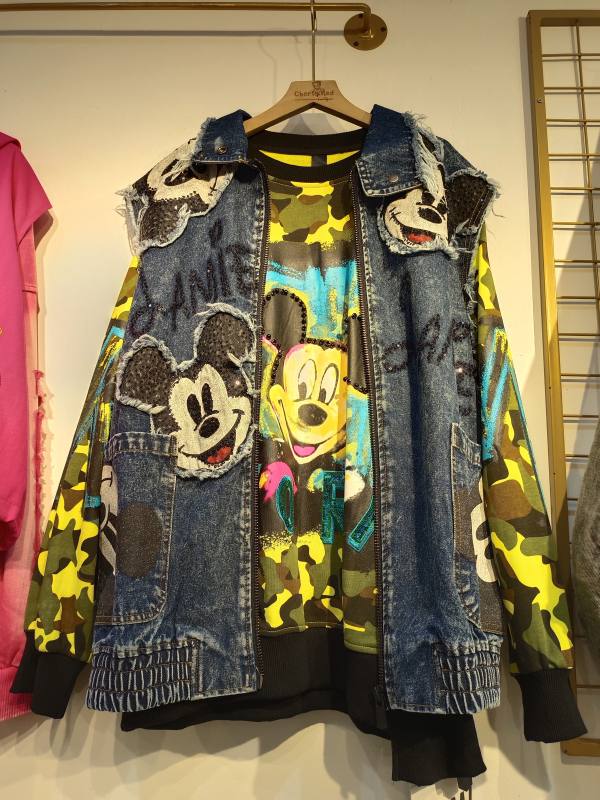 VEST JEANS MICKEY LAMIE 2 POCKET RAWIS
